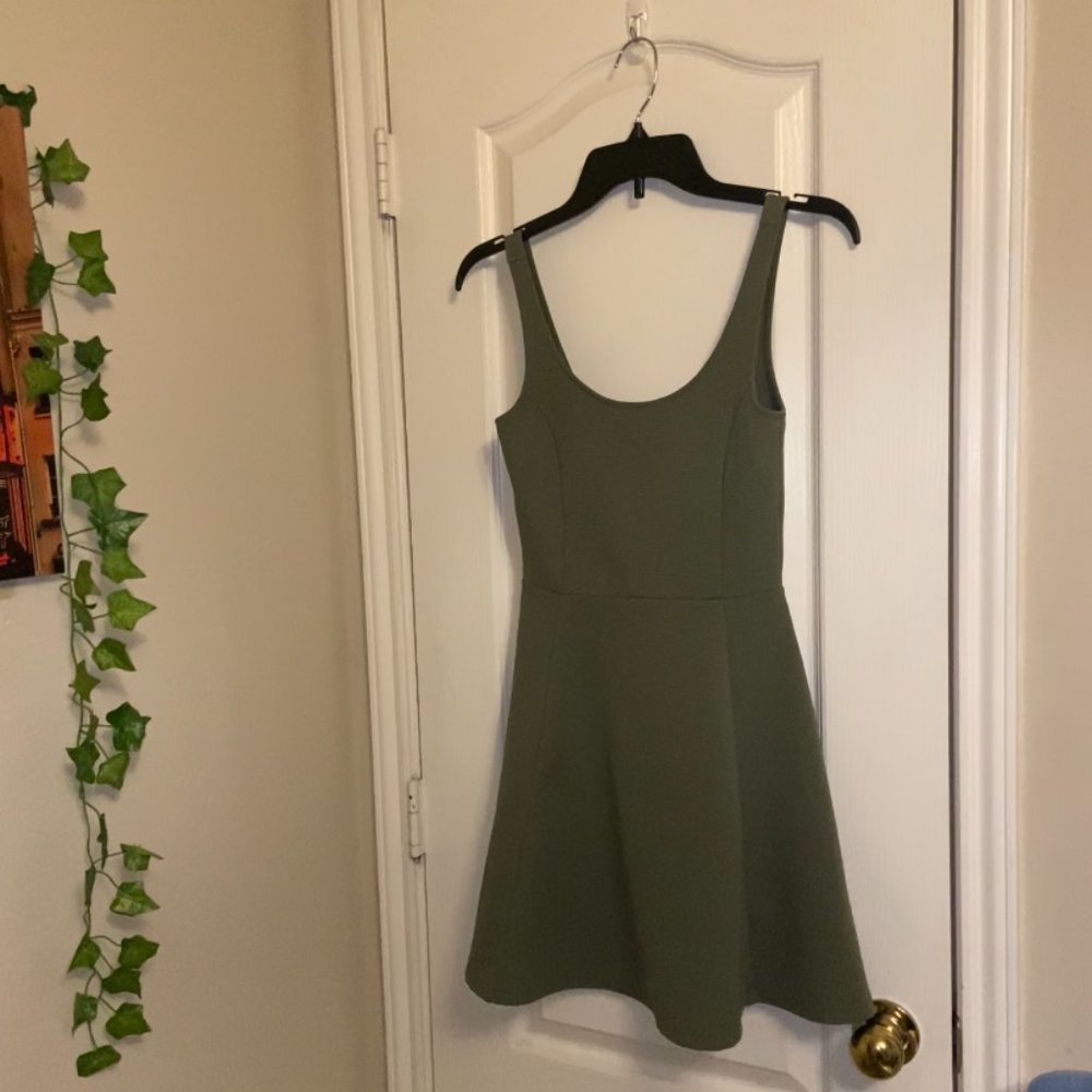 Divided H&M Green Fit and Flare Dress, Size 2